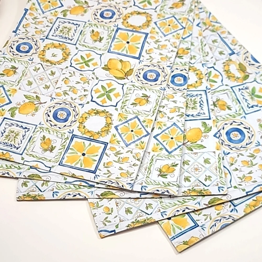 Set of 5 thick vinyl cloth placemats